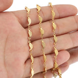 1Meter Stainless Steel Leaf Shaped Chain for DIY Jewelry