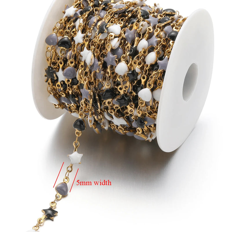 1Meter Stainless Steel Enamel Chains for DIY Necklaces Bracelets