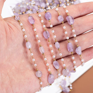 1M Stainless Steel Stone Beads Chain Necklace Bracelet DIY Supplies