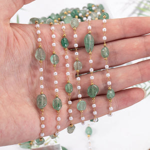 1M Stainless Steel Stone Beads Chain Necklace Bracelet DIY Supplies