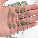 1M Stainless Steel Stone Beads Chain Necklace Bracelet DIY Supplies