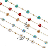 Stainless Steel Pink Crystal Flower Stone Beads Chain for DIY Jewelry