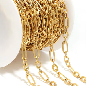 7mm Stainless Steel Cable Chains Bulk DIY Jewelry Making 1 Meter