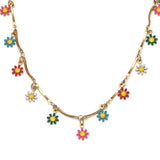 1M Flower Pendant Chains for Necklace Choker Stainless Steel Chain