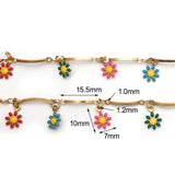 1M Flower Pendant Chains for Necklace Choker Stainless Steel Chain