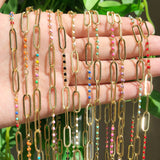 Big Hole Chain Plating Copper Wire Wrapped Rosary Chain