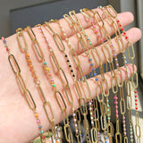 Big Hole Chain Plating Copper Wire Wrapped Rosary Chain