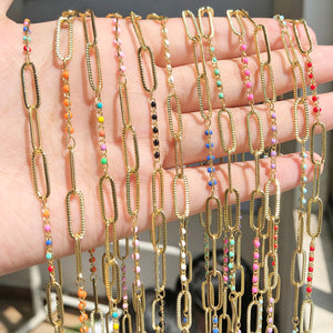 Big Hole Chain Plating Copper Wire Wrapped Rosary Chain