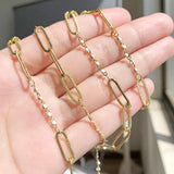 Big Hole Chain Plating Copper Wire Wrapped Rosary Chain