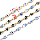 Stainless Steel Evil Eye Chains Turkey Eye Charm Beaded Chains