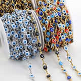Stainless Steel Evil Eye Chains Turkey Eye Charm Beaded Chains