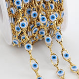 Stainless Steel Evil Eye Chains Turkey Eye Charm Beaded Chains