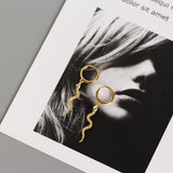 925 Sterling Silver Snake Hoop Huggie Earrings White/Gold