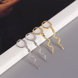 925 Sterling Silver Snake Hoop Huggie Earrings White/Gold