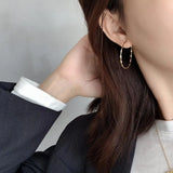 925 Sterling Silver Twisted Roped Big Round Circle Stud Earrings TLE927