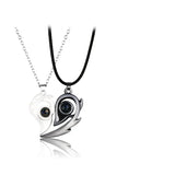 Stainless Steel I Love You Projection Magnetic Couple Necklace Heart Jewelry