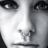 Surgical Steel Septum Piercing Ear Gauge Circular Barbells Horseshoe Ear Weights
