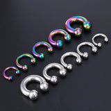 Surgical Steel Septum Piercing Ear Gauge Circular Barbells Horseshoe Ear Weights