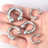 Surgical Steel Septum Piercing Ear Gauge Circular Barbells Horseshoe Ear Weights