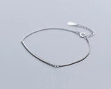 925 Sterling Silver Lucky Bar Anklet Bracelet GTLS880
