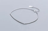925 Sterling Silver Lucky Bar Anklet Bracelet GTLS880