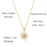 Sunflower Clavicle Necklace Choker Shining Crystal Pendant Jewelry