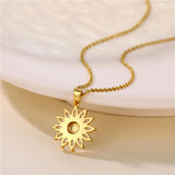 Sunflower Clavicle Necklace Choker Shining Crystal Pendant Jewelry