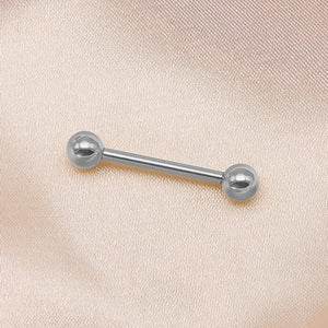 14G Titanium Woman Nipple Piercing Tongue Ring Straight Barbells