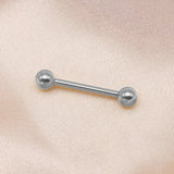14G Titanium Woman Nipple Piercing Tongue Ring Straight Barbells