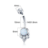 14G Opal Stone Belly Button Ring Titanium Piercing Sexy Jewelry