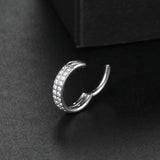 16G Surgical Steel Septum Nose Hoop Clicker CZ Stone Earrings