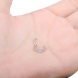 16G Surgical Steel Septum Nose Hoop Clicker CZ Stone Earrings