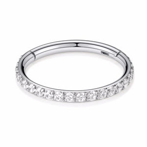 16G Stainless Steel Hoop High Zircon Clicker Nose Rings