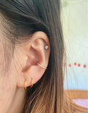 16G Stainless Steel Hoop High Zircon Clicker Nose Rings