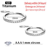 16G Stainless Steel Hoop High Zircon Clicker Nose Rings