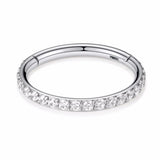 16G Stainless Steel Hoop High Zircon Clicker Nose Rings