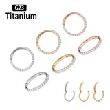 16G Stainless Steel Hoop High Zircon Clicker Nose Rings
