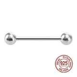 925 Sterling Silver Tongue Nipple Rings 14G Barbell Women Body Piercing Jewelry