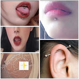 925 Sterling Silver Tongue Nipple Rings 14G Barbell Women Body Piercing Jewelry
