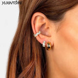 18K CZ Ear Cuff Non Perforated Clip Earrings