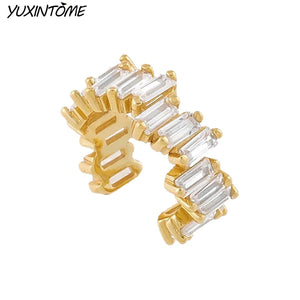 18K CZ Ear Cuff Non Perforated Clip Earrings