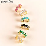 18K CZ Ear Cuff Non Perforated Clip Earrings