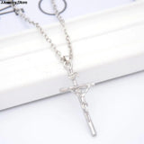 Men Cross Pendant Necklace Jesus Cross Chain Necklace Punk Religious Jewelry