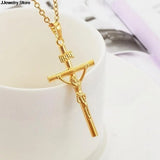 Men Cross Pendant Necklace Jesus Cross Chain Necklace Punk Religious Jewelry