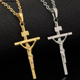 Men Cross Pendant Necklace Jesus Cross Chain Necklace Punk Religious Jewelry