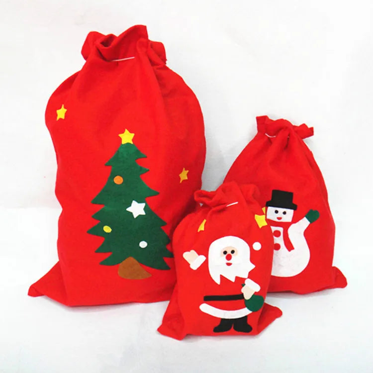 Christmas Gift Bags Santa Claus Snowman Big Backpack Kids Banquet Xmas Bag