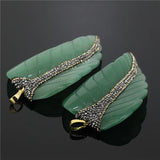 Leaf Shape Rhinestone Pendant Charms for Women