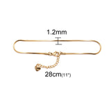 23.3cm Stainless Steel Anklet Snake Chain Foot Bracelet for Women