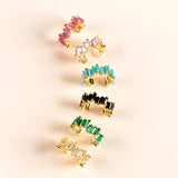 24K Plated Colorful Ear Cuff Earrings for Women