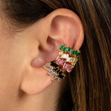 24K Plated Colorful Ear Cuff Earrings for Women